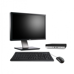 HP EliteDesk 800 G4 DM - PC de bureau reconditionné - Linux - 8Go - 256Go SSD - écran 24"