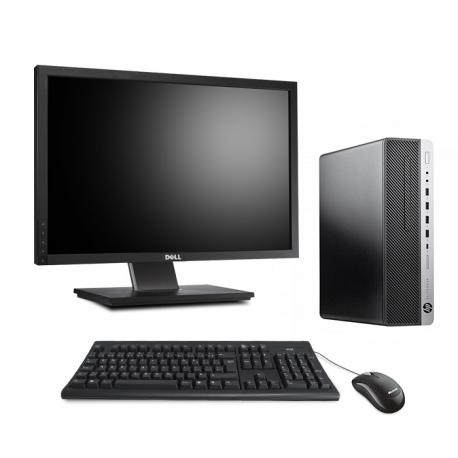Pack HP EliteDesk 800 G3 SFF  - Linux - 16Go - 256 Go SSD + 22"