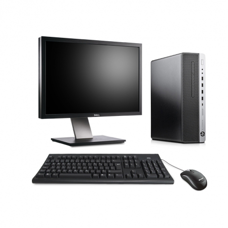 Pack HP EliteDesk 800 G3 SFF - Linux - 8Go - 256 Go SSD + 24"