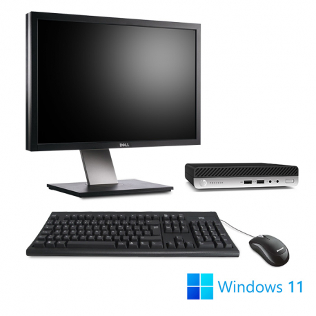 Pack HP ProDesk 400 G4 DM - i3 - 8Go - 256Go SSD - W11 - Écran 24"